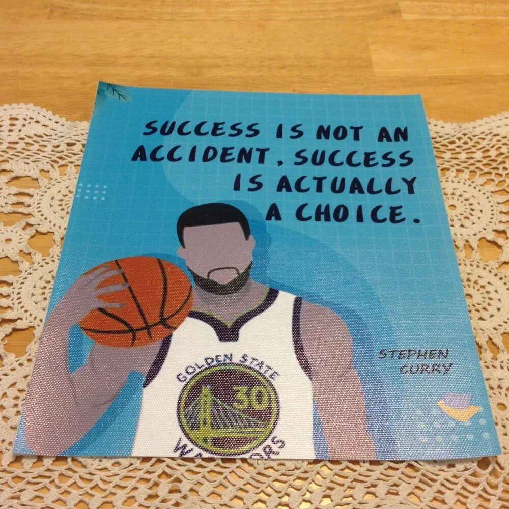 Inspirational sports art flexible fabric prints